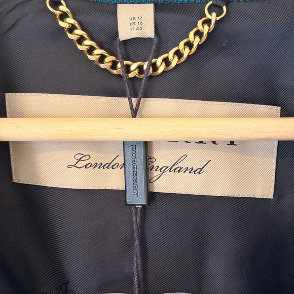 Burberry Wool Coat in Blue and Green Tartan - Picture 2 of 6